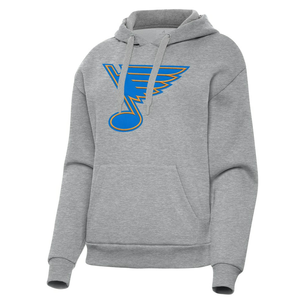 St. Louis Blues Antigua Women's Victory Pullover Hoodie - Heather Gray - NHL 203361854