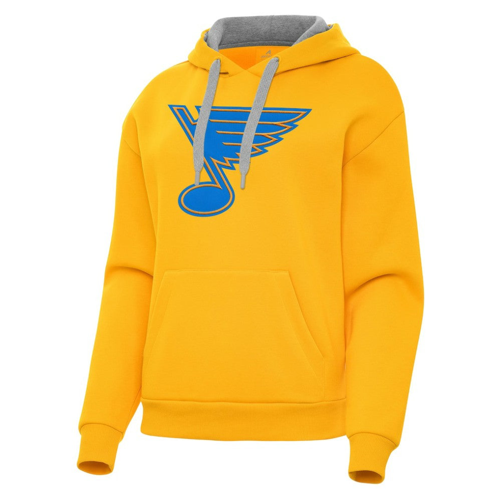 St. Louis Blues Antigua Women's Victory Pullover Hoodie - Gold - NHL 203361855