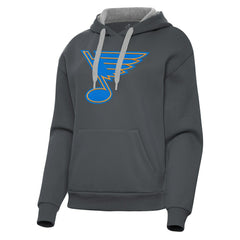 St. Louis Blues Antigua Women's Victory Pullover Hoodie - Charcoal - NHL 203361856