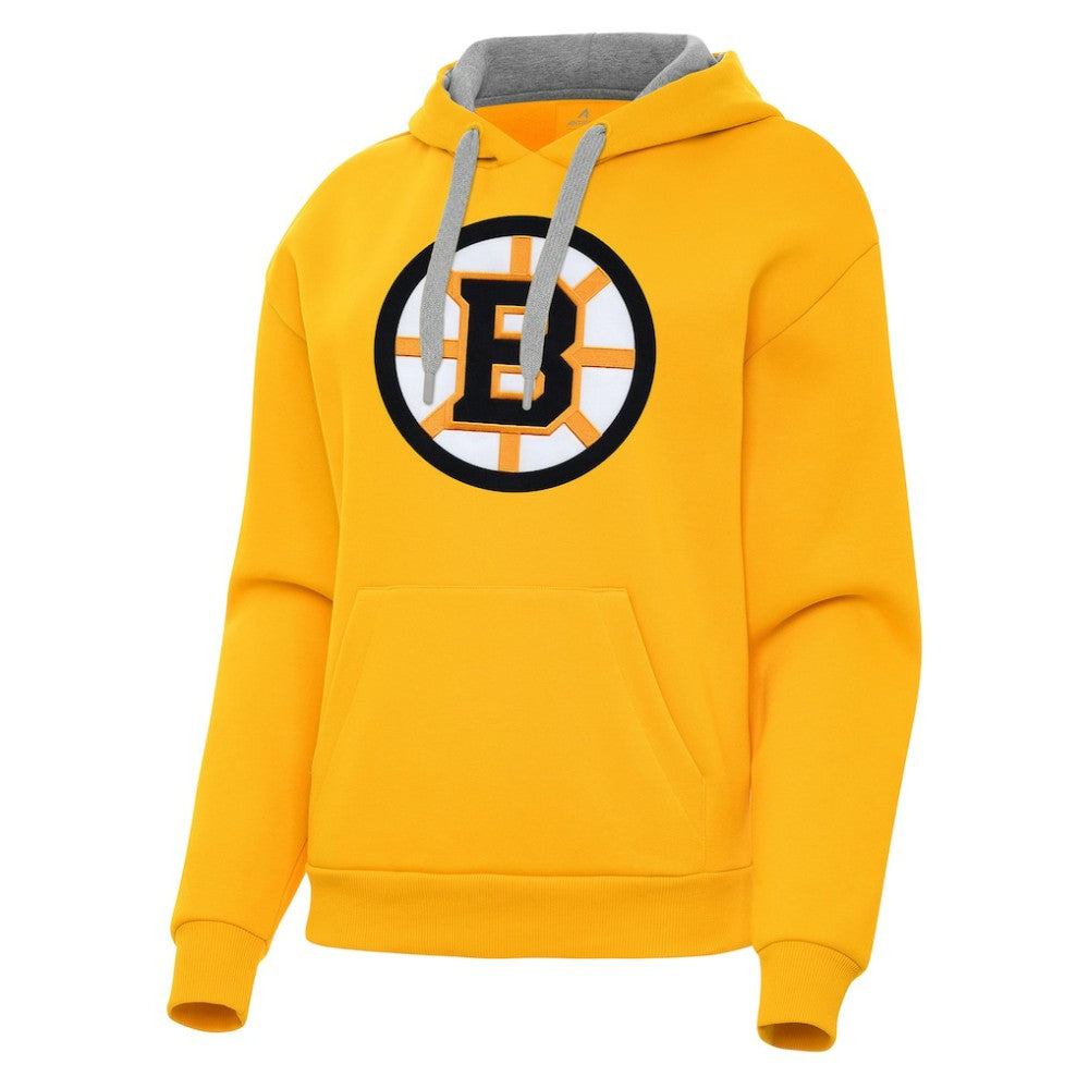 Boston Bruins Antigua Women's Victory Pullover Hoodie - Gold - NHL 203361857