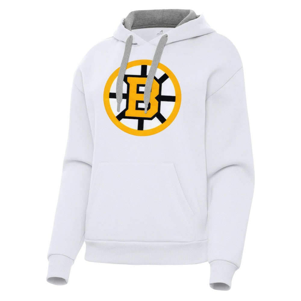 Boston Bruins Antigua Women's Victory Pullover Hoodie - White - NHL 203361858