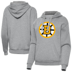 Boston Bruins Antigua Women's Victory Pullover Hoodie - Heather Gray - NHL 203361859