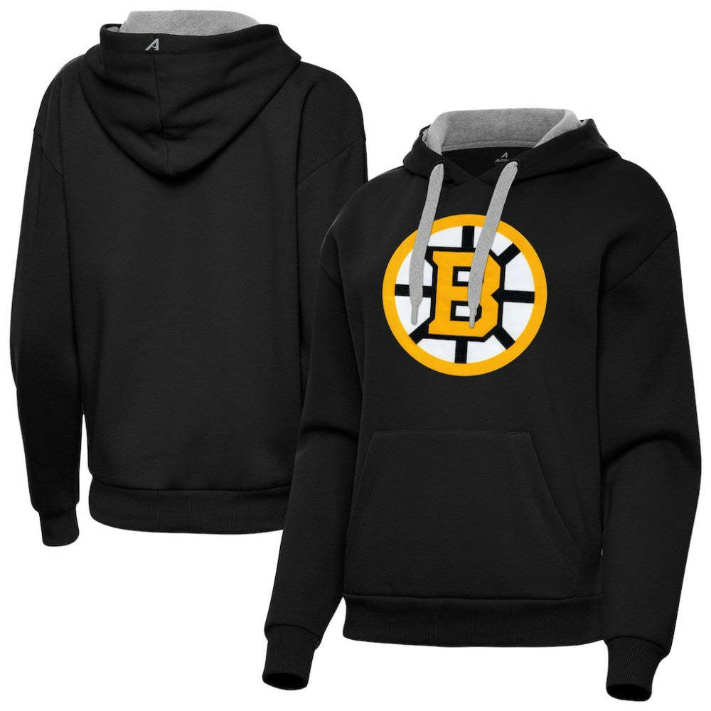 Boston Bruins Antigua Women's Victory Pullover Hoodie - Black - NHL 203361860