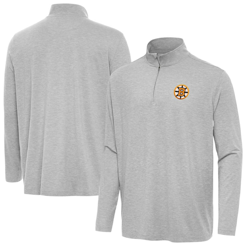 Boston Bruins Antigua Hunk Lightweight Quarter-Zip Pullover - Heather Gray - NHL 203361876