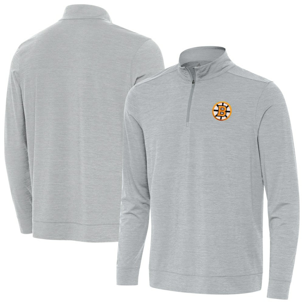 Boston Bruins Antigua Bright Quarter-Zip Pullover - Heather Gray - NHL 203361906