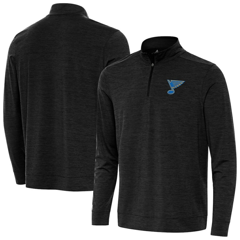 St. Louis Blues Antigua Bright Quarter-Zip Pullover - Heather Black - NHL 203361908