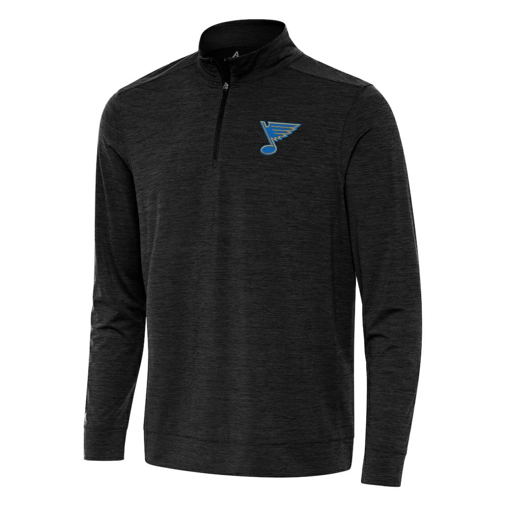St. Louis Blues Antigua Bright Quarter-Zip Pullover - Heather Black - NHL 203361908