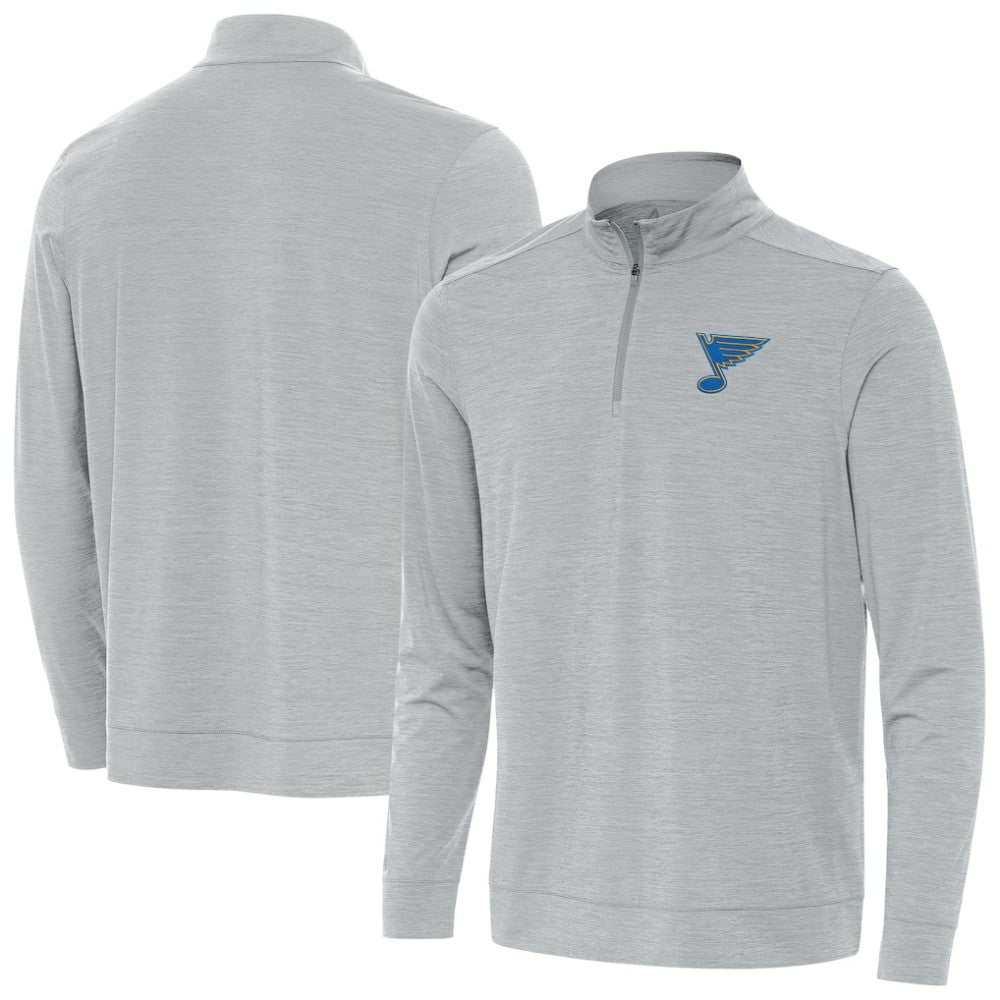 St. Louis Blues Antigua Bright Quarter-Zip Pullover - Heather Gray - NHL 203361909