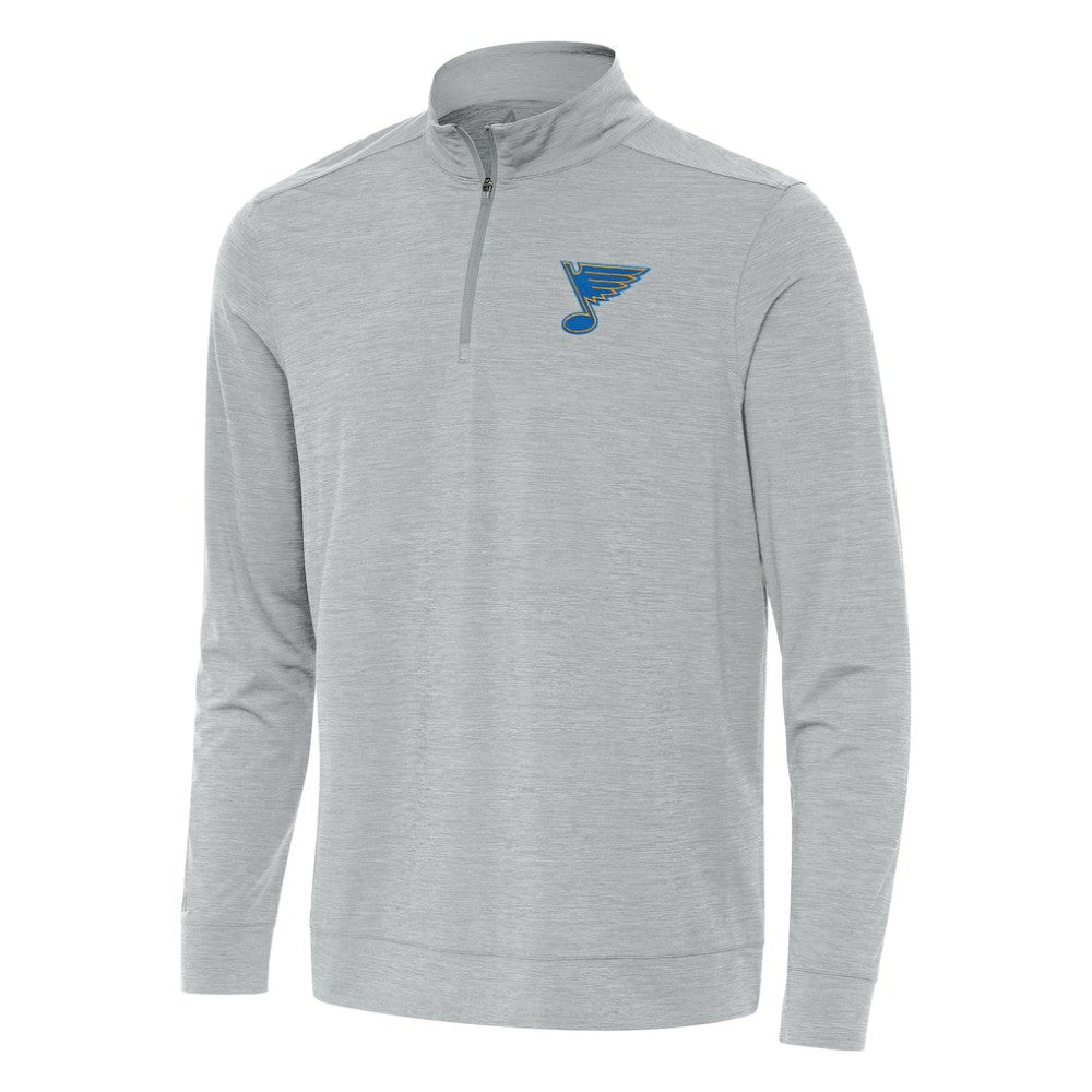 St. Louis Blues Antigua Bright Quarter-Zip Pullover - Heather Gray - NHL 203361909