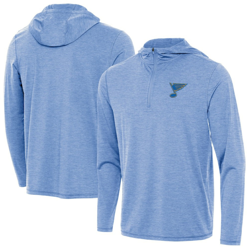 St. Louis Blues Antigua Tidy Quarter-Zip Hoodie - Heather Blue - NHL 203361910