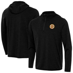 Boston Bruins Antigua Tidy Quarter-Zip Hoodie - Heather Black - NHL 203361911