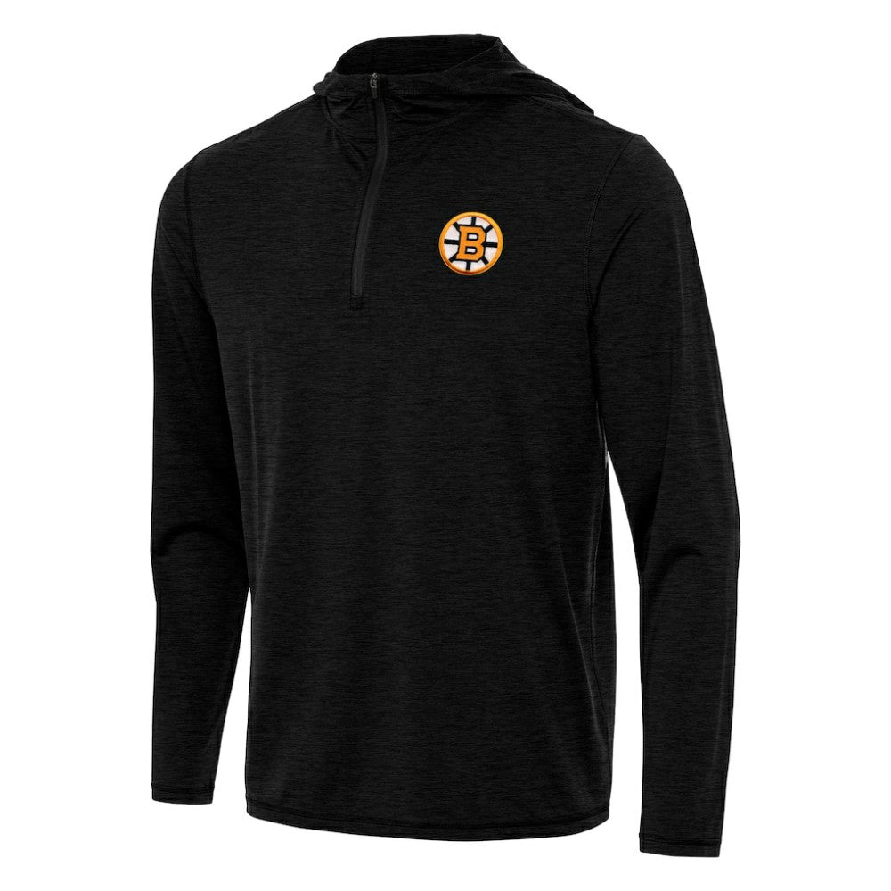 Boston Bruins Antigua Tidy Quarter-Zip Hoodie - Heather Black - NHL 203361911