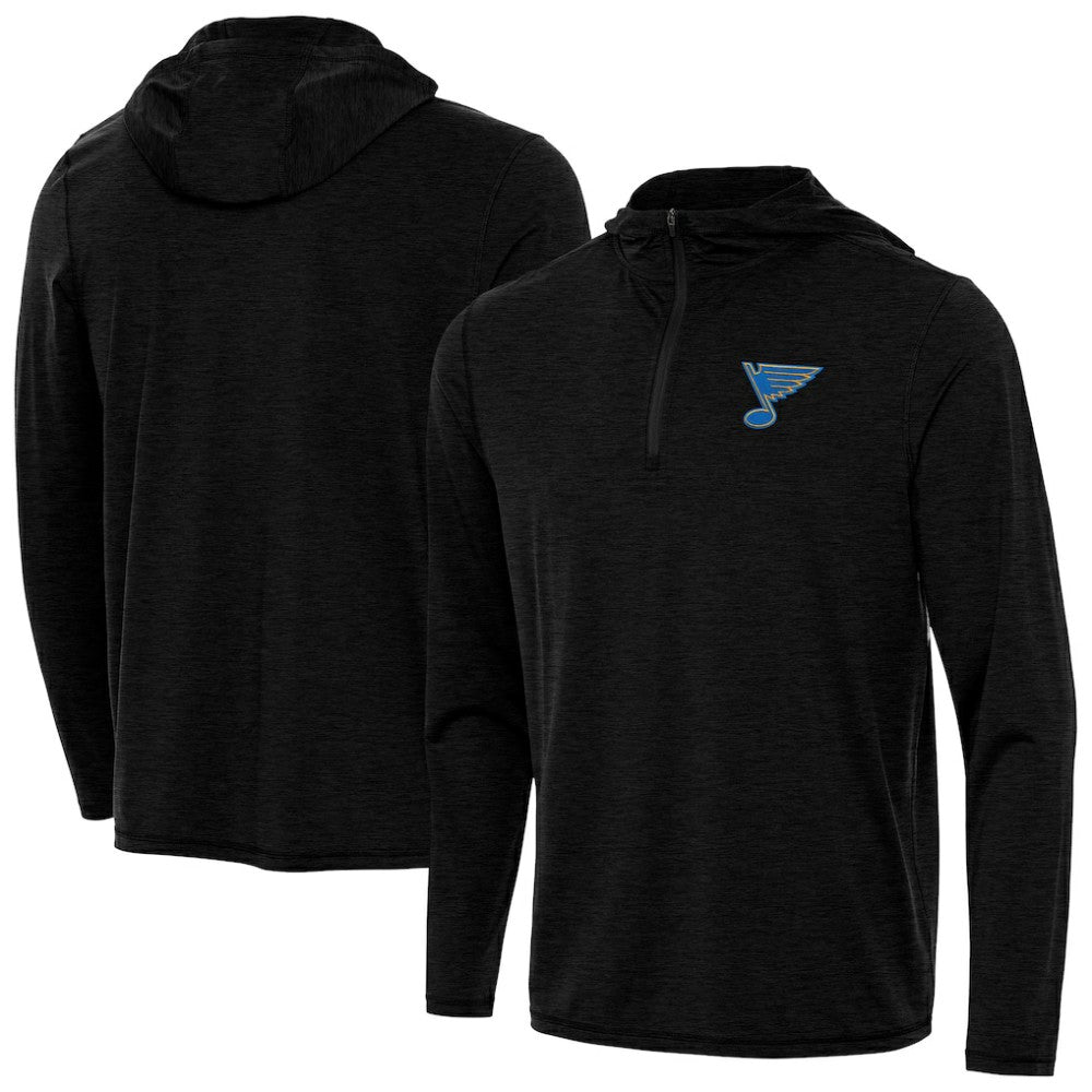St. Louis Blues Antigua Tidy Quarter-Zip Hoodie - Heather Black - NHL 203361912