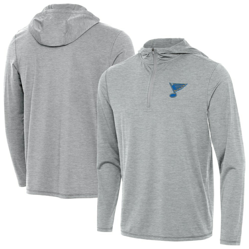 St. Louis Blues Antigua Tidy Quarter-Zip Hoodie - Heather Gray - NHL 203361914