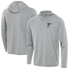St. Louis Blues Antigua Tidy Quarter-Zip Hoodie - Heather Gray - NHL 203361914