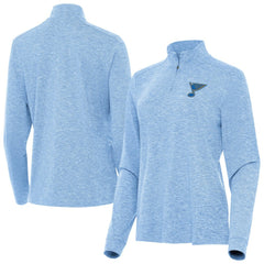 St. Louis Blues Antigua Mentor Long Sleeve Quarter-Zip Mock Polo - Heather Blue - NHL 203361919