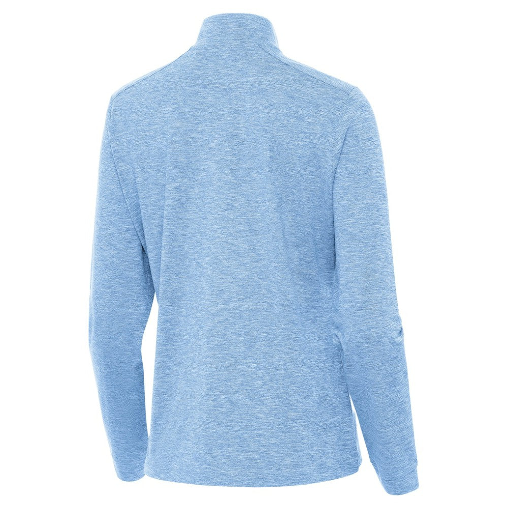 St. Louis Blues Antigua Mentor Long Sleeve Quarter-Zip Mock Polo - Heather Blue - NHL 203361919