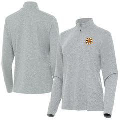 Boston Bruins Antigua Mentor Long Sleeve Quarter-Zip Mock Polo - Heather Gray - NHL 203361920