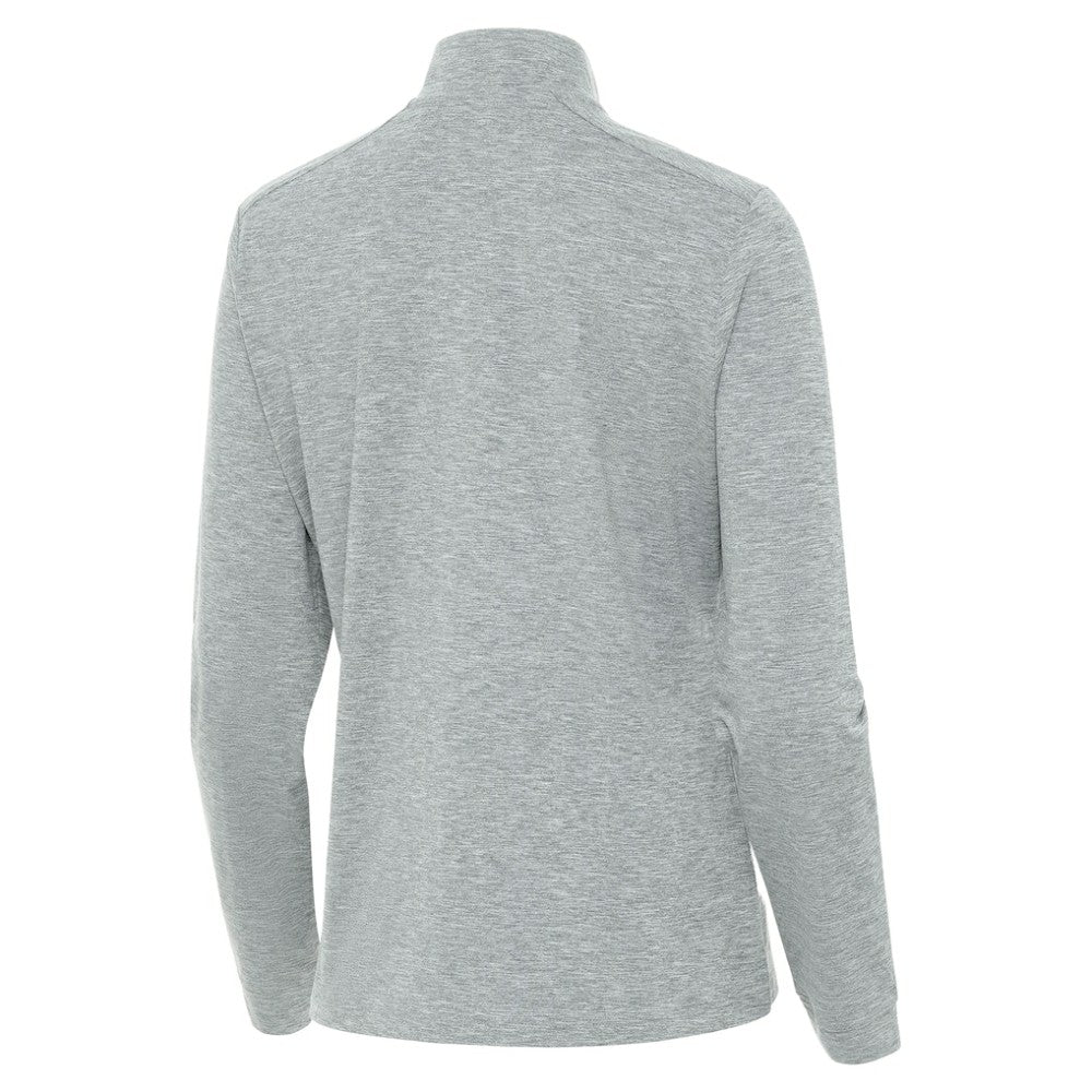 Boston Bruins Antigua Mentor Long Sleeve Quarter-Zip Mock Polo - Heather Gray - NHL 203361920