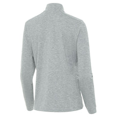 Boston Bruins Antigua Mentor Long Sleeve Quarter-Zip Mock Polo - Heather Gray - NHL 203361920