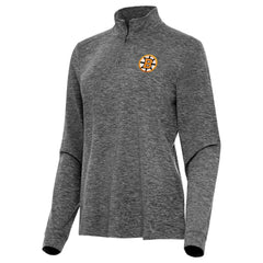 Boston Bruins Antigua Mentor Long Sleeve Quarter-Zip Mock Polo - Heather Black - NHL 203361923