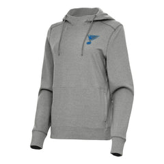 St. Louis Blues Antigua Women's Justice Pullover Hoodie - Heather Black - NHL 203361943