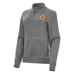 Boston Bruins Antigua Women's Crush Quarter-Zip Pullover - Heather Black - NHL 203361948