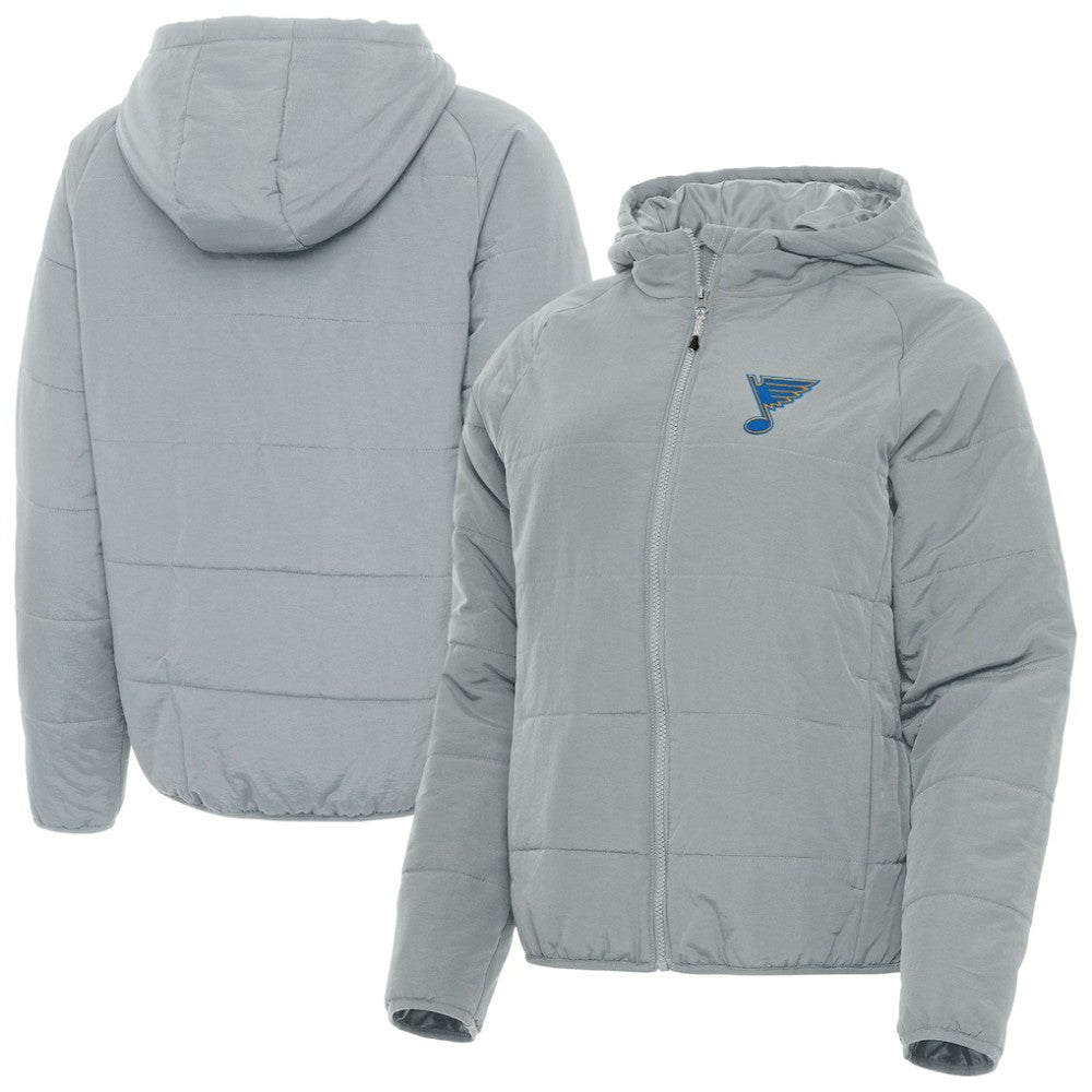 St. Louis Blues Antigua Women's Raglan Universe Full-Zip Hooded Jacket - Gray - NHL 203361952