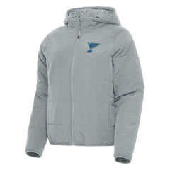 St. Louis Blues Antigua Women's Raglan Universe Full-Zip Hooded Jacket - Gray - NHL 203361952