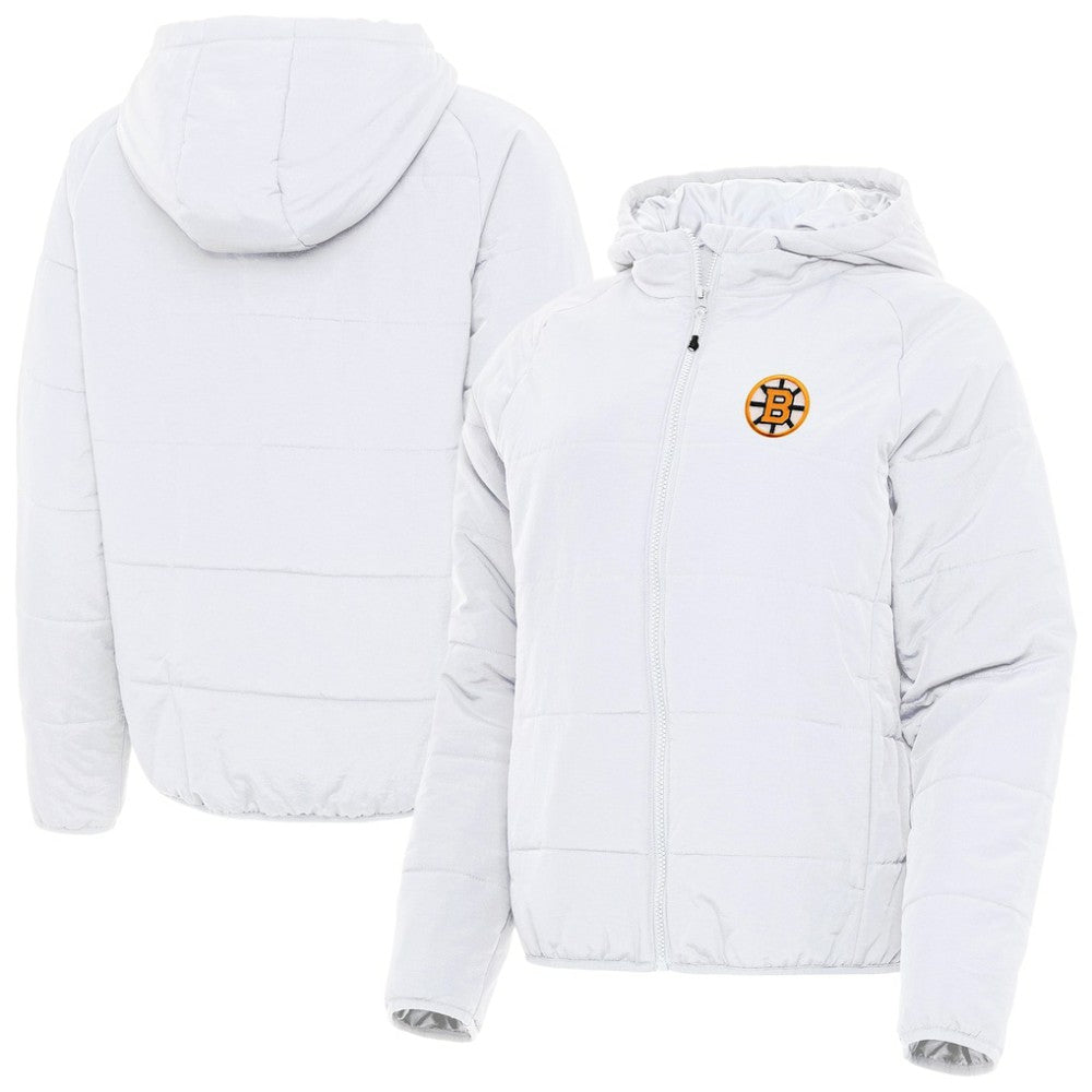 Boston Bruins Antigua Women's Raglan Universe Full-Zip Hooded Jacket - White - NHL 203361954