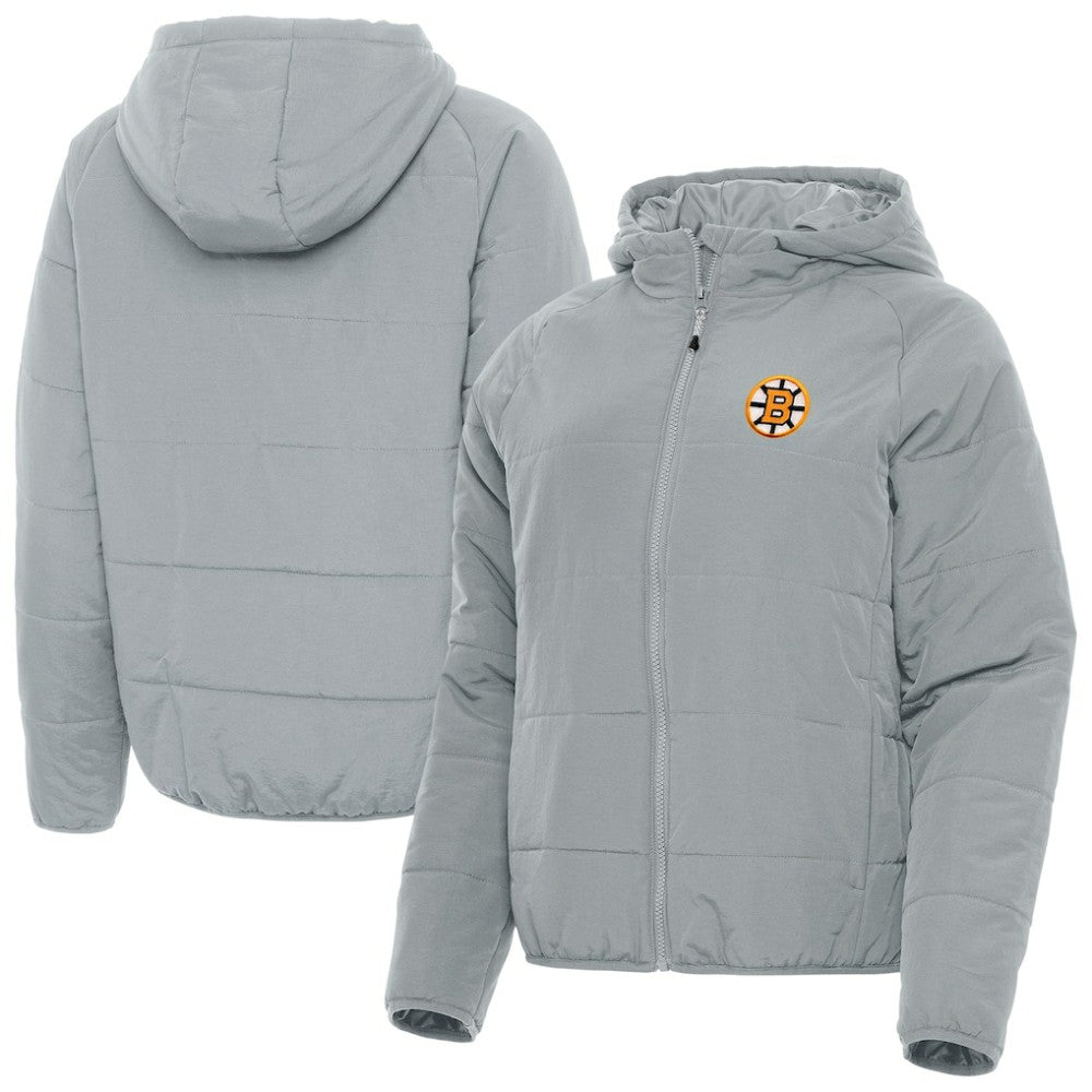 Boston Bruins Antigua Women's Raglan Universe Full-Zip Hooded Jacket - Gray - NHL 203361955