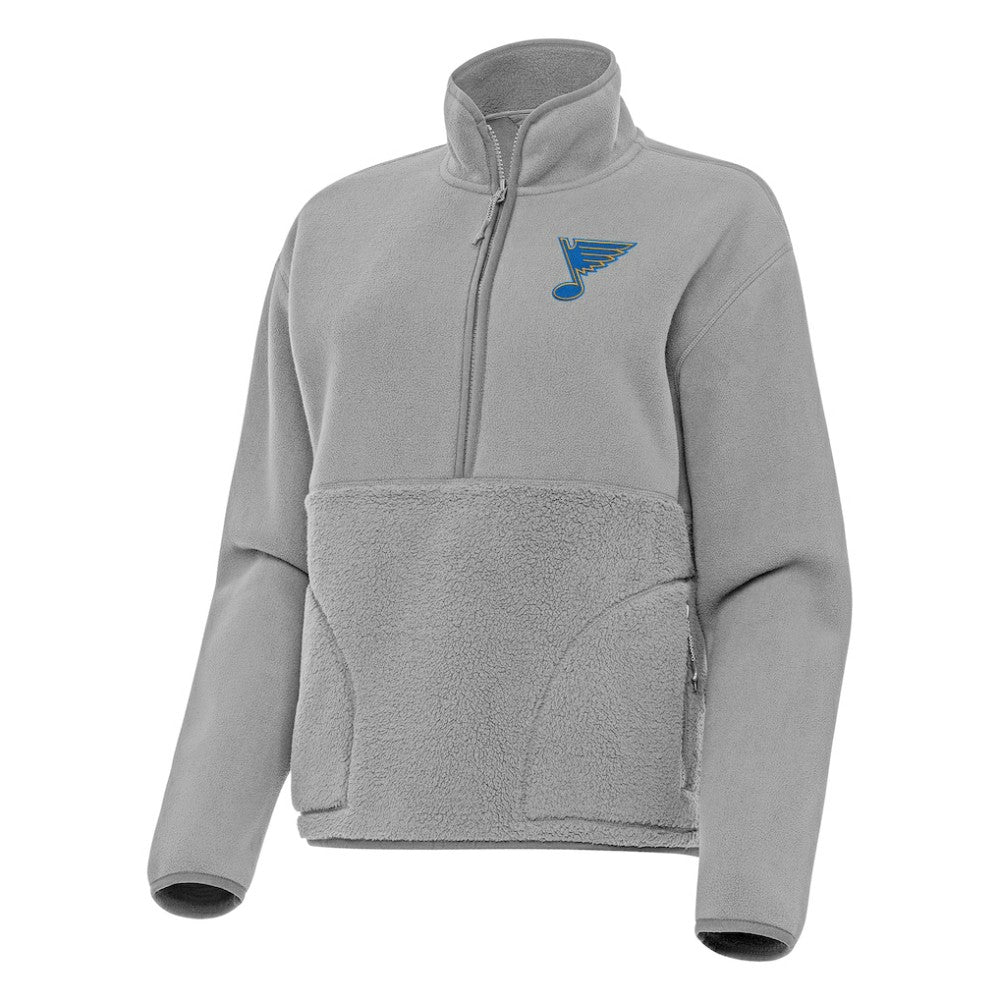 St. Louis Blues Antigua Women's Figure Half-Zip Pullover - Gray - NHL 203361962