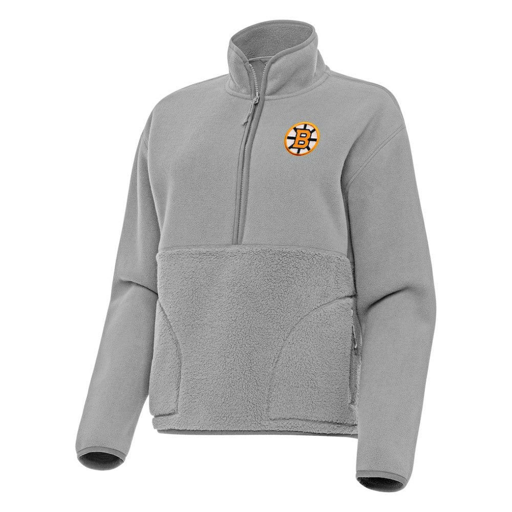Boston Bruins Antigua Women's Figure Half-Zip Pullover - Gray - NHL 203361964
