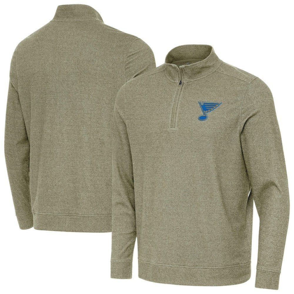 St. Louis Blues Antigua Subtle Quarter-Zip Sweatshirt - Olive - NHL 203361974