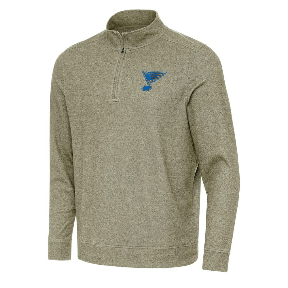 St. Louis Blues Antigua Subtle Quarter-Zip Sweatshirt - Olive - NHL 203361974