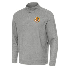 Boston Bruins Antigua Subtle Quarter-Zip Sweatshirt - Heather Black - NHL 203361975