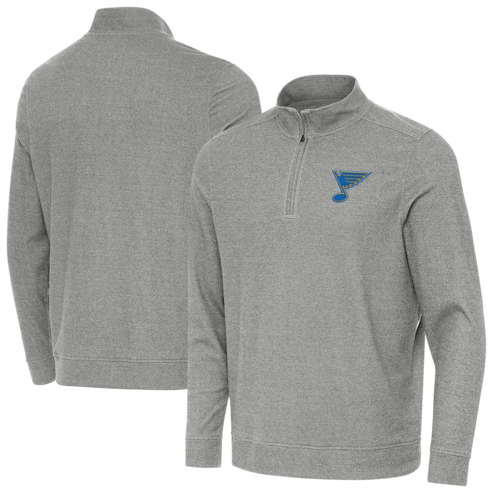 St. Louis Blues Antigua Subtle Quarter-Zip Sweatshirt - Heather Black - NHL 203361978
