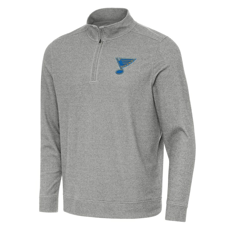 St. Louis Blues Antigua Subtle Quarter-Zip Sweatshirt - Heather Black - NHL 203361978