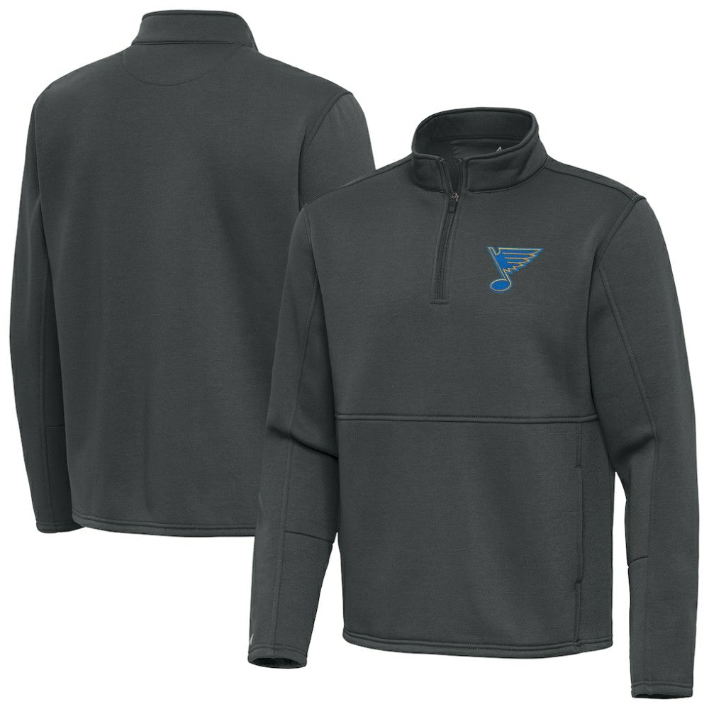 St. Louis Blues Antigua Twist Quarter-Zip Pullover Jacket - Pewter - NHL 203361980