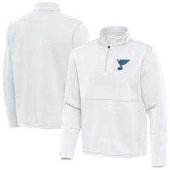 St. Louis Blues Antigua Twist Quarter-Zip Pullover Jacket - White - NHL 203361984