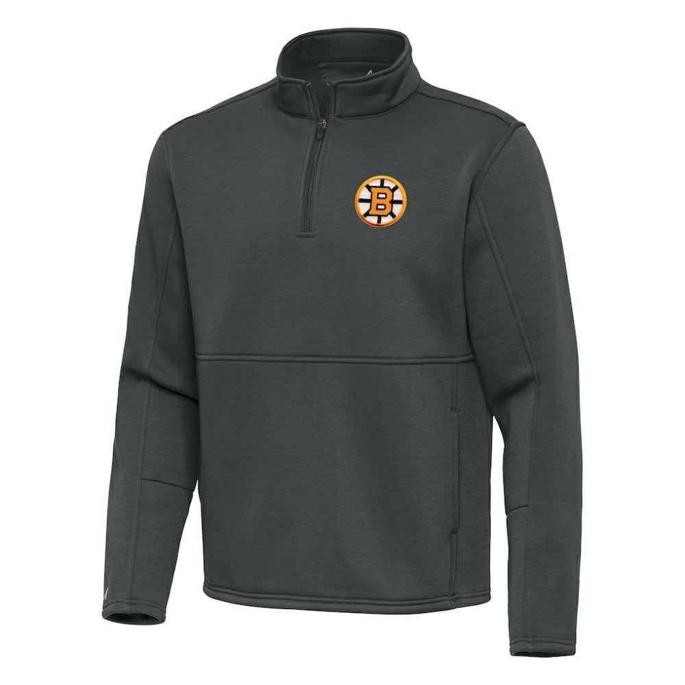 Boston Bruins Antigua Twist Quarter-Zip Pullover Jacket - Pewter - NHL 203361985