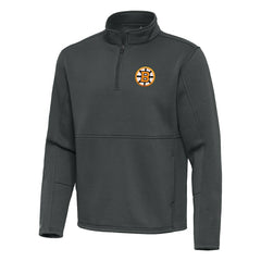 Boston Bruins Antigua Twist Quarter-Zip Pullover Jacket - Pewter - NHL 203361985