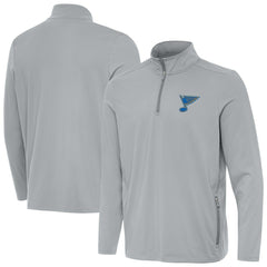 St. Louis Blues Antigua Perilous Quarter-Zip Sweatshirt - Gray - NHL 203361986