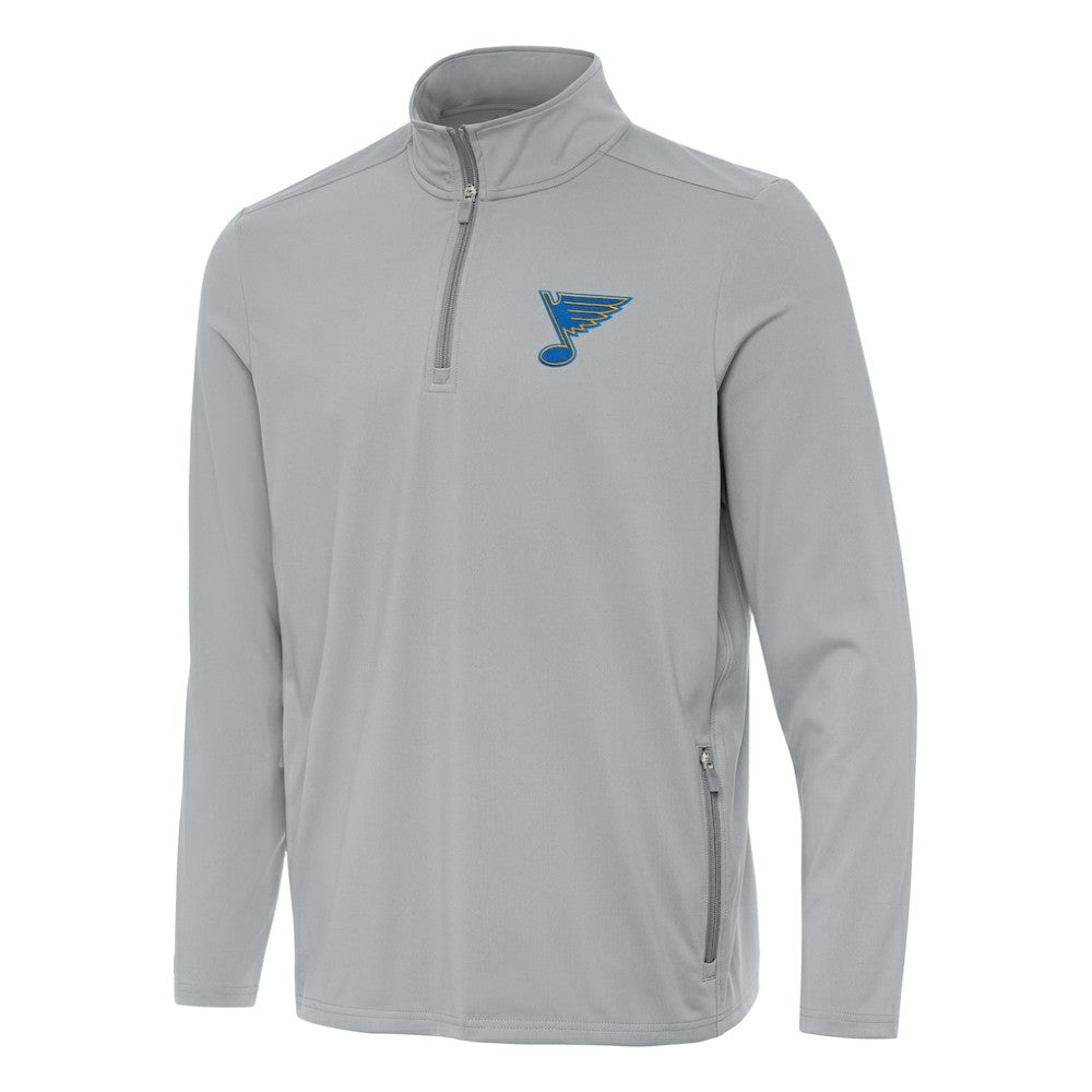 St. Louis Blues Antigua Perilous Quarter-Zip Sweatshirt - Gray - NHL 203361986