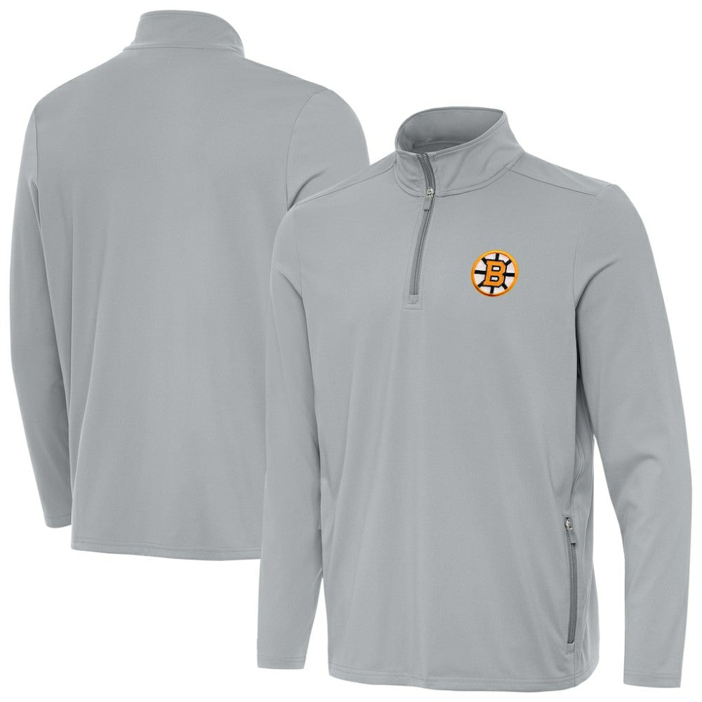 Boston Bruins Antigua Perilous Quarter-Zip Sweatshirt - Gray - NHL 203361987