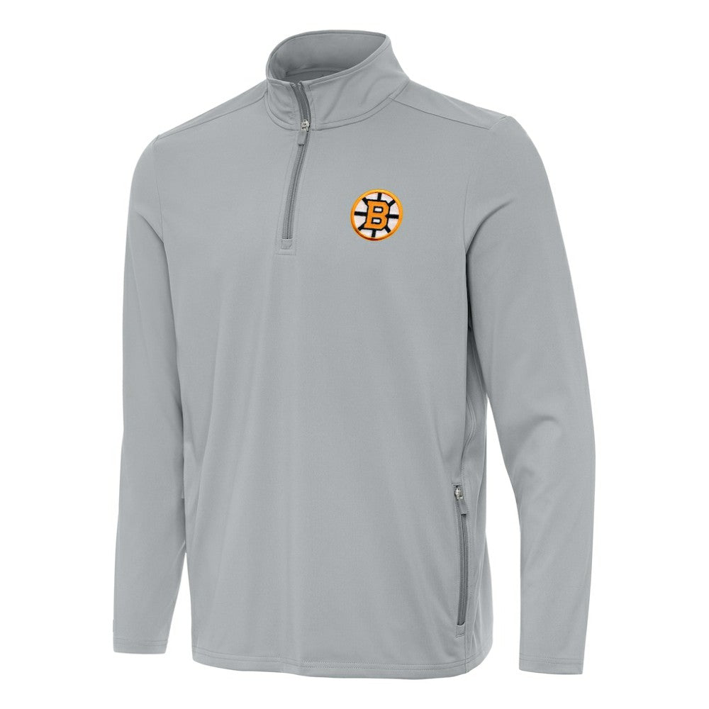 Boston Bruins Antigua Perilous Quarter-Zip Sweatshirt - Gray - NHL 203361987