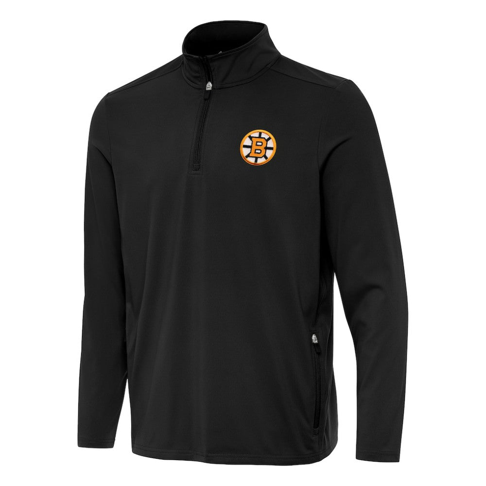 Boston Bruins Antigua Perilous Quarter-Zip Sweatshirt - Black - NHL 203361988