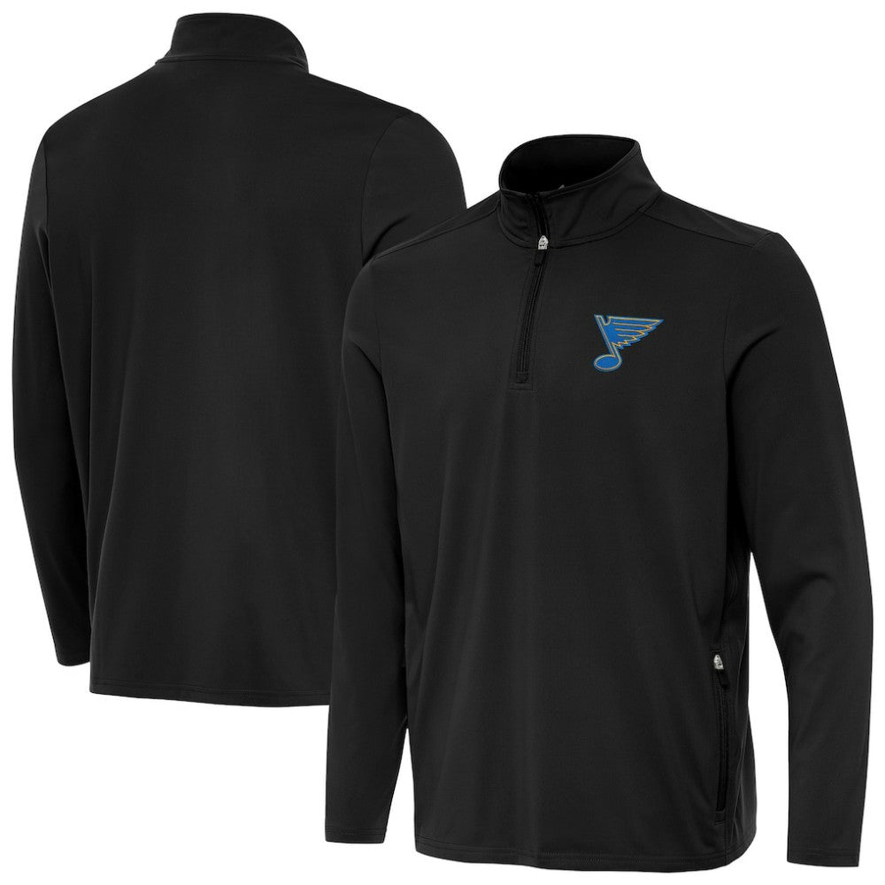 St. Louis Blues Antigua Perilous Quarter-Zip Sweatshirt - Black - NHL 203361989