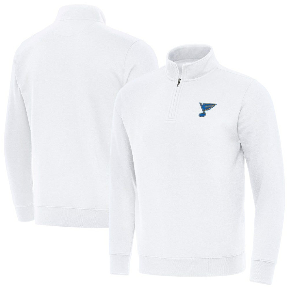St. Louis Blues Antigua Victory Quarter-Zip Pullover Top - White - NHL 203362006