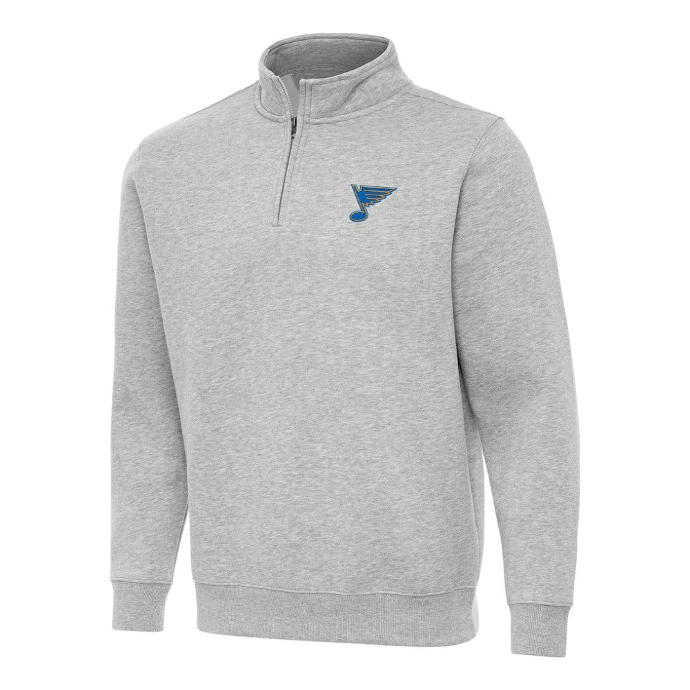 St. Louis Blues Antigua Victory Quarter-Zip Pullover Top - Heather Gray - NHL 203362007